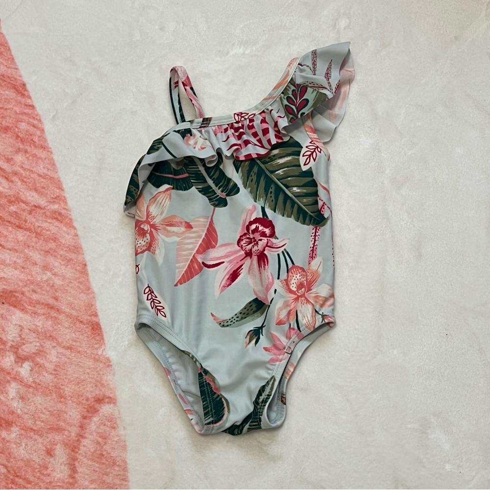 5/$30 Floral Ruffle Baby Swimsuit